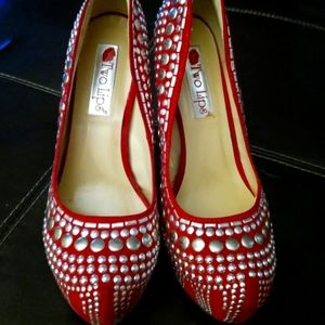 Red studded Heels 7m